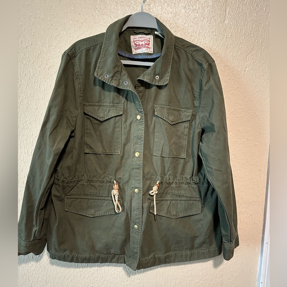 Levi's Army Military Field Jacket Size XL Snap‎ Buttons
